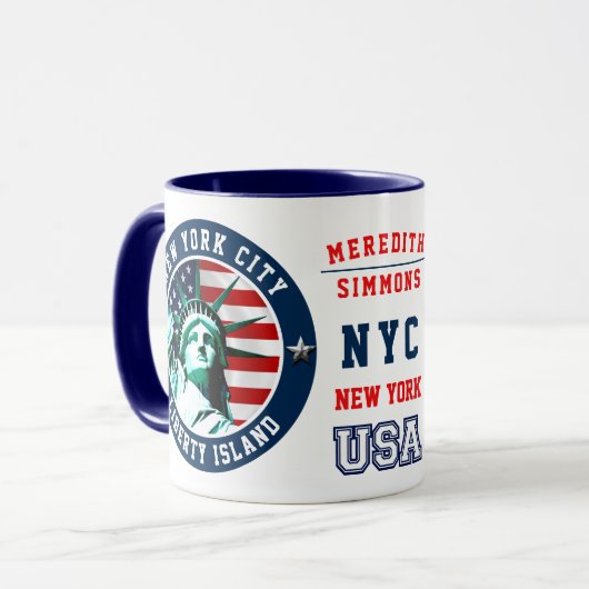 Het Vrijheidsbeeld | New York, NY Mok (Voorkant links)