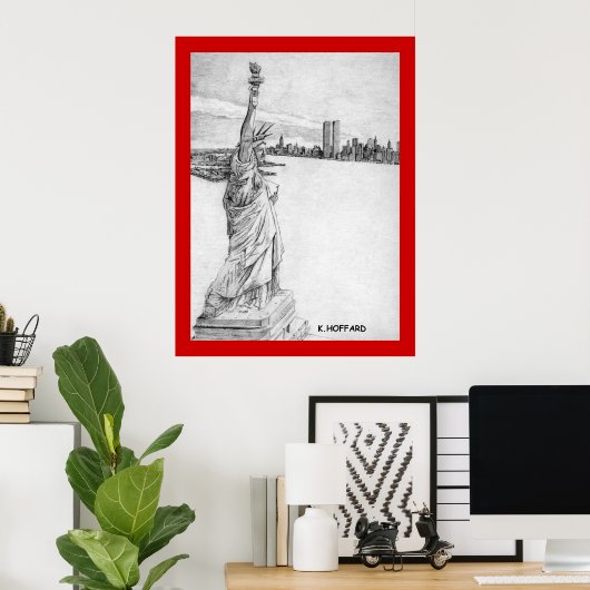 "Het Vrijheidsbeeld" Poster (Thuiskantoor)