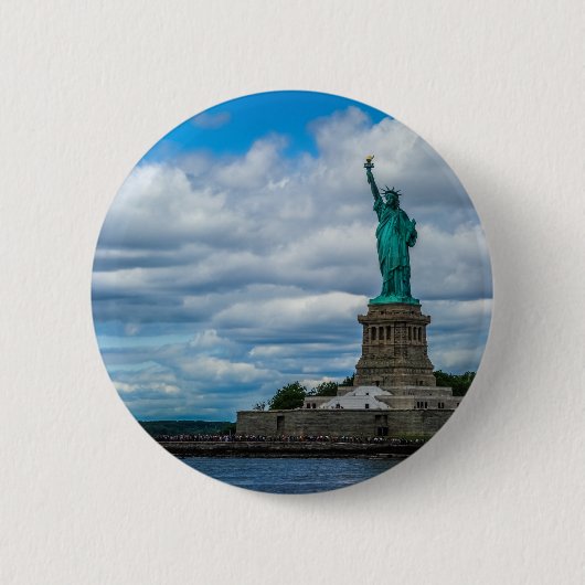 Het Vrijheidsbeeld Ronde Button 5,7 Cm (Voorkant)
