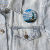 Het Vrijheidsbeeld Ronde Button 5,7 Cm (In situ)