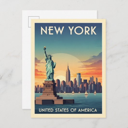 Het Vrijheidsbeeld van New York Briefkaart (Voorkant / Achterkant)