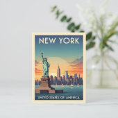 Het  Vrijheidsbeeld van New York Briefkaart (Staand voorkant)
