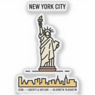 Het Vrijheidsbeeld van New York Minimalist Line Ar Sticker