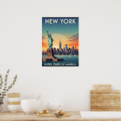 Het  Vrijheidsbeeld van New York Poster (Keuken)