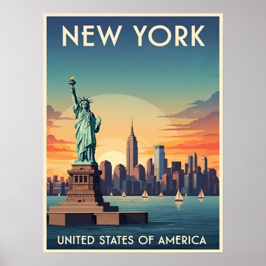 Het  Vrijheidsbeeld van New York Poster (Voorkant)