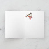Het vrolijke art. van de Vogel van Chickadee van Feestdagen Kaart (Binnen)