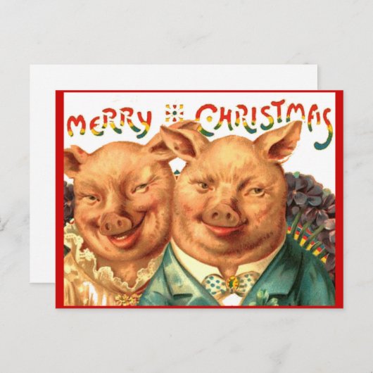 Het vrolijke Art. van het Briefkaart van het Paar (Voorkant / Achterkant)