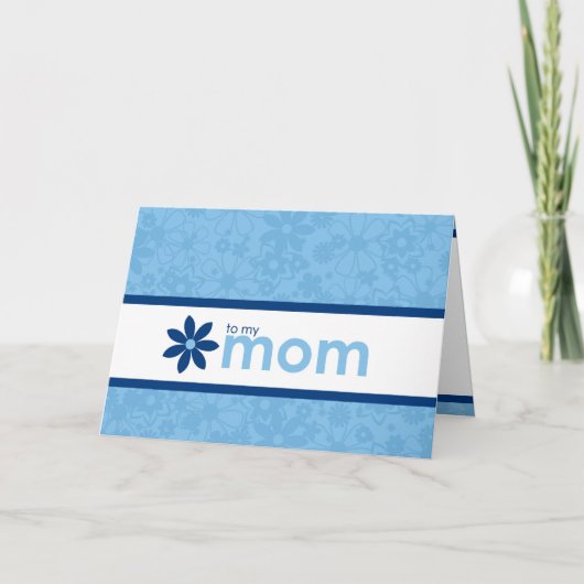 Het Vrolijke Blauwe BloemenWenskaart van het Kaart (Voorkant)