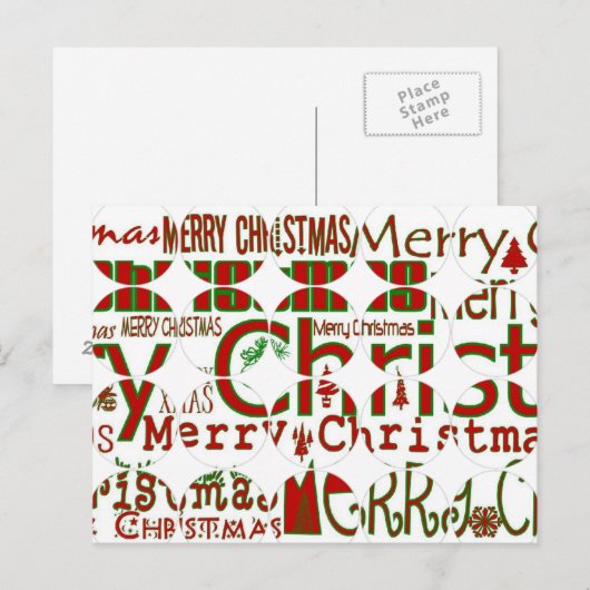 Het vrolijke Briefkaart van de Cirkel van Kerstmis (Voorkant / Achterkant)