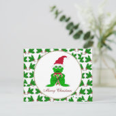 Het vrolijke Briefkaart van de Kikker van Kerstmis (Staand voorkant)