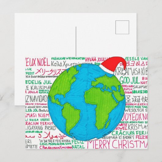 Het vrolijke Briefkaart van de Talen van de Wereld (Voorkant / Achterkant)