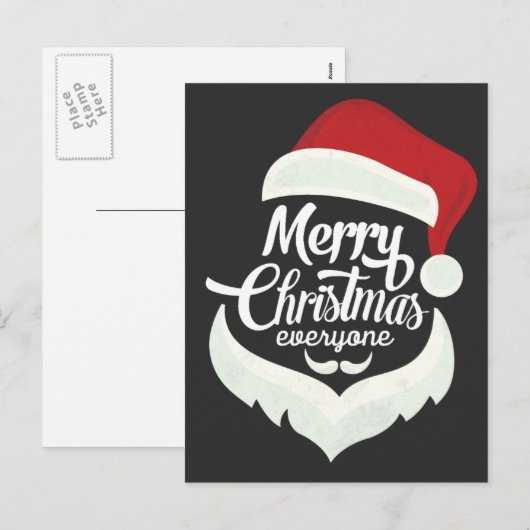 het vrolijke briefkaart van het Kerstmis gelukkige (Voorkant / Achterkant)