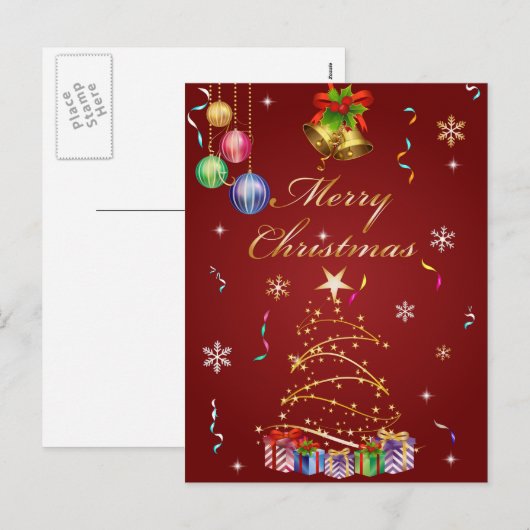 Het vrolijke Briefkaart van Kerstmis (Voorkant / Achterkant)