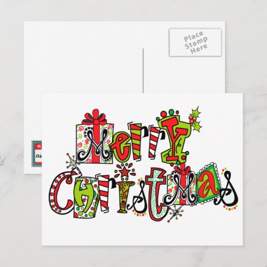 Het vrolijke Briefkaart van Kerstmis (Voorkant / Achterkant)