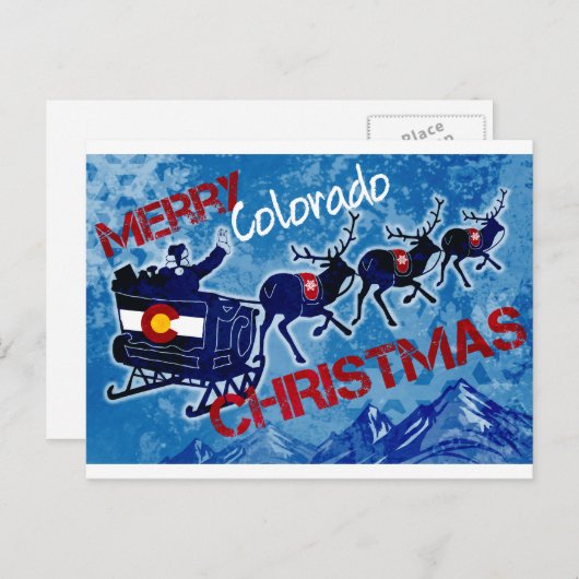 Het vrolijke briefkaart van Kerstmis van Colorado (Voorkant / Achterkant)