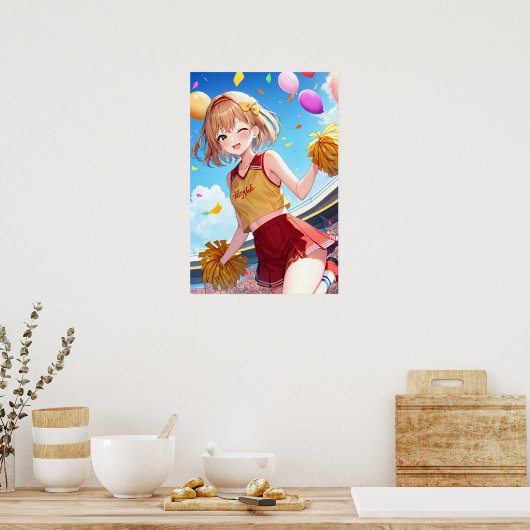Het vrolijke cheerleader Poster (Keuken)
