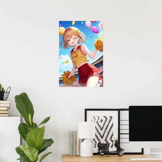 Het vrolijke cheerleader Poster (Thuiskantoor)