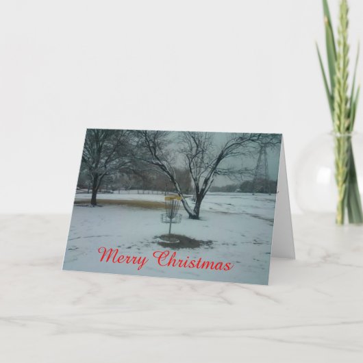 Het vrolijke doel van het de schijfgolf van feestdagen kaart (Voorkant)