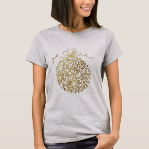 Het vrolijke Fancy Gouden Ornament van Kerstmis T-shirt