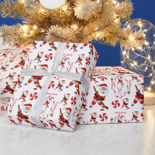 Het vrolijke Hockey de Kerstman van Kerstmis Cadeaupapier