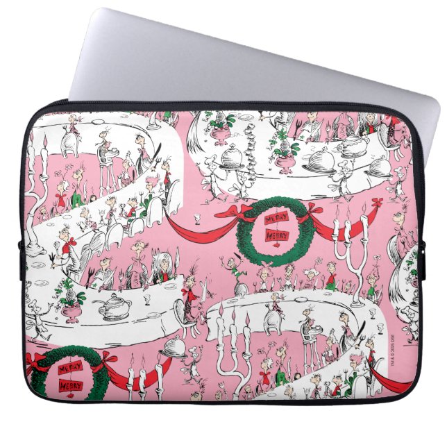 Het vrolijke kerstfeest van de Whos Laptop Sleeve (Voorkant)