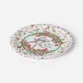 Het vrolijke kerstkonijn papieren bordje (Gekanteld)