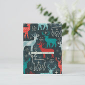 Het vrolijke Rendier van de Kersttijd Feestdagenkaart (Staand voorkant)