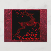 Het vrolijke Rendier van Kerstmis in Rood Feestdagenkaart (Voorkant)