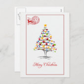 Het vrolijke Retro Briefkaart van Kerstmis (Voorkant / Achterkant)