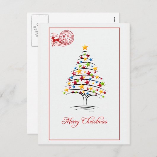 Het vrolijke Retro Briefkaart van Kerstmis (Voorkant / Achterkant)