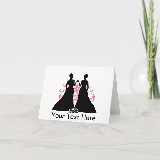 Het vrolijke Roze Lesbische Huwelijk van de Bruid Kaart (Voorkant)