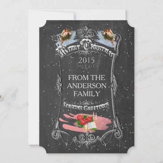 Het vrolijke Vintage Bord van Kerstmis Feestdagenkaart (Voorkant)