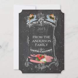 Het vrolijke Vintage Bord van Kerstmis Feestdagenkaart