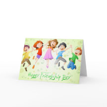 het vrolijke vrienden begroeten