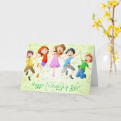 het vrolijke vrienden begroeten kaart (Gele Bloem)