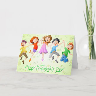 het vrolijke vrienden begroeten kaart