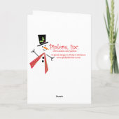 Het vrolijke Wenskaart van de Sneeuwman van het Feestdagen Kaart (Achterkant)