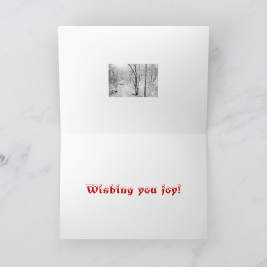 Het vrolijke Wenskaart van Kerstmis - SneeuwBos Feestdagen Kaart (Binnen)