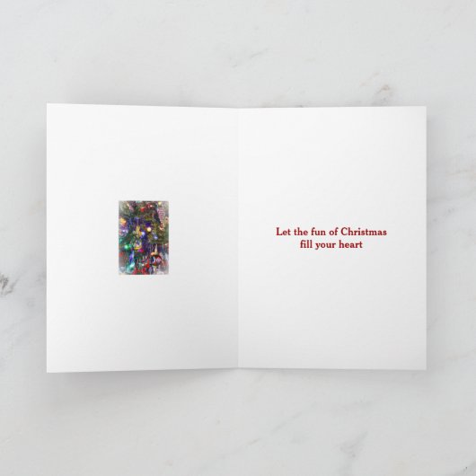 Het vrolijke Wenskaart van Kerstmis - Verfraaide Feestdagen Kaart (Binnen)