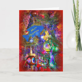 Het vrolijke Wenskaart van Kerstmis - Verfraaide Feestdagen Kaart