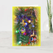 Het vrolijke Wenskaart van Kerstmis - Verfraaide Feestdagen Kaart (Voorkant)