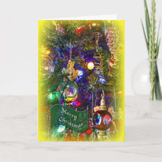 Het vrolijke Wenskaart van Kerstmis - Verfraaide Feestdagen Kaart (Voorkant)