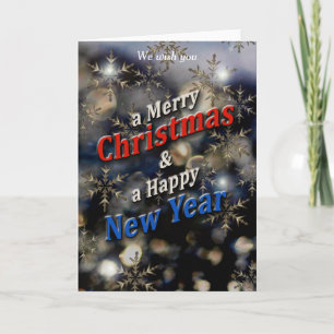 Het vrolijke Zilver van het Nieuwjaar van Kerstmis Feestdagen Kaart