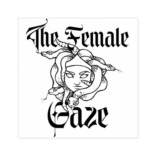 Het Vrouw Gaze Medusa Gorgon Feminist Rubberstempel (Afrduk)