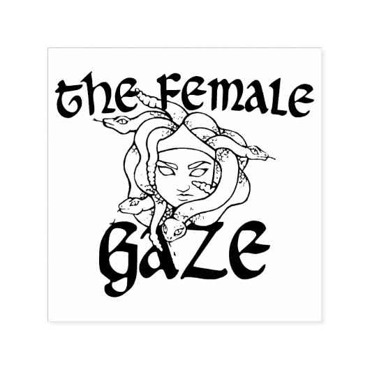 Het Vrouw Gaze Medusa Slangen Feministische Humor Zelfinktende Stempel (Design)