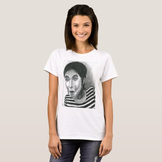 Het Vrouw Mime T-shirt (Voorkant volledig)