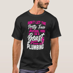 Het Vrouw van de Loodgietersstop laat niet het ge T-shirt