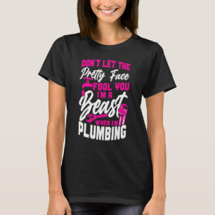 Het Vrouw van de Loodgietersstop laat niet het ge T-shirt