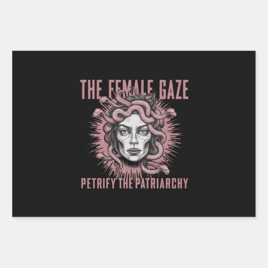 Het Vrouw versteent het patriarchaat Medusa Inpakpapier Vel (Voorkant)