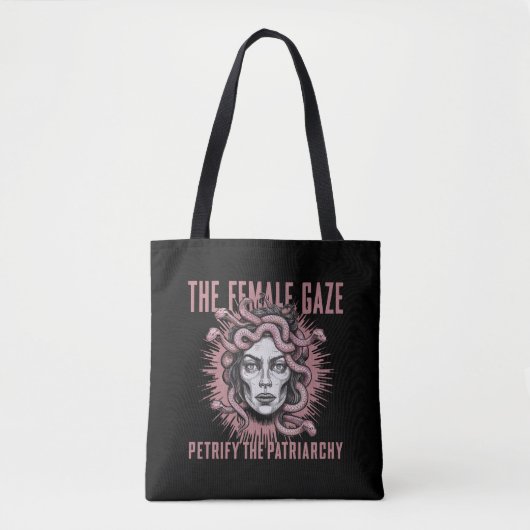 Het Vrouw versteent het patriarchaat Medusa Tote Bag (Voorkant)